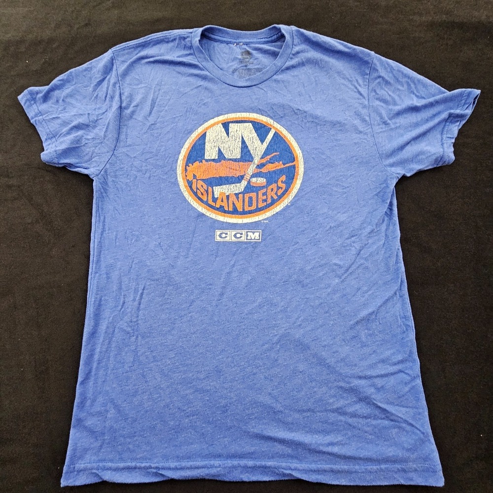 NY Islanders Tavares #91 CCM Blue Short Sleeve Cotton Blend T-Shirt Men's L